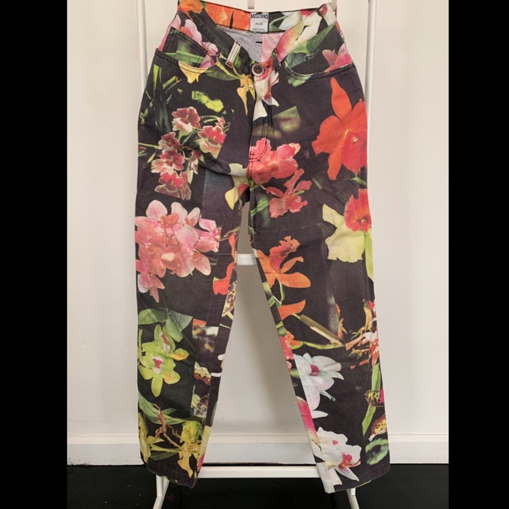 Moschino vintage floral printed jeans high waisted